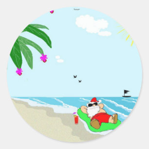 Adesivo O ChristmasStickers havaiano do papai noel
