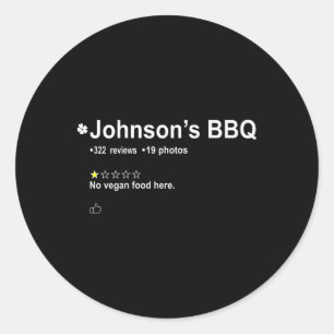 Adesivo O Churrasco de Johnson sem Comida vegetariana aqui