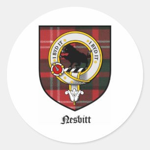 Adesivo O clã de Nesbitt Crest o Tartan do crachá