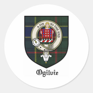 Adesivo O clã de Ogilvie Crest o Tartan do crachá
