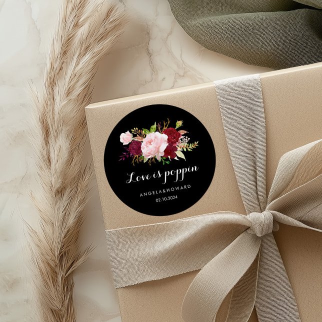 Adesivo O Clássico Amor de Casamento Negro Tropical é Popp (Criador carregado)