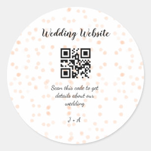 Adesivo O código QR de verificação do site de casamento pa