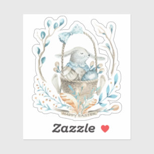 Adesivo O coelhinho da Páscoa bonito em um primavera