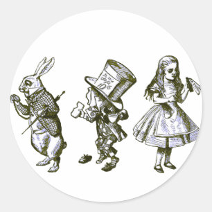 Adesivo O coelho, o Hatter & Alice do país das maravilhas