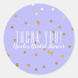 Adesivo O confete roxo & Dourado pontilha o favor de