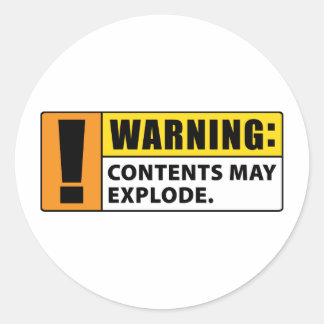 Adesivo O Conteúdo do Aviso pode explodir
