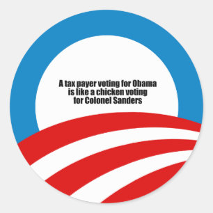 Adesivo O contribuinte que vota para Obama é como uma