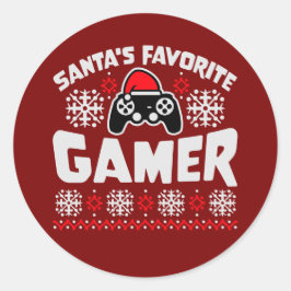 Adesivo O Controlador de Jogo Favorito do Papai Noel Natal