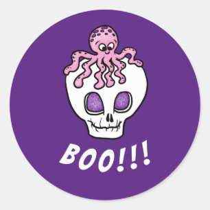 Adesivo O crânio bonitinho do Halloween é personalizável