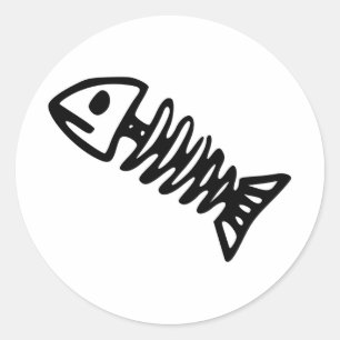 Adesivo O crânio de esqueleto dos peixes inoperantes