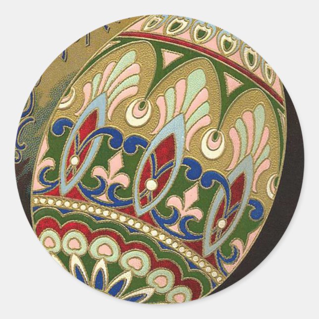 Adesivo O cristo Está Risen! Ovo de Páscoa Russo Fino Vint (Frente)