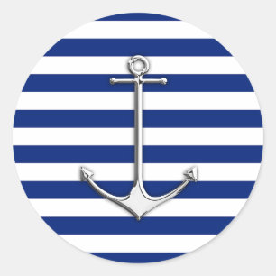 Adesivo O cromo gosta da âncora fina em listras náuticas