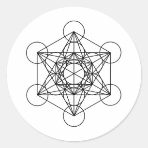 Adesivo O cubo de Metatron (branco)