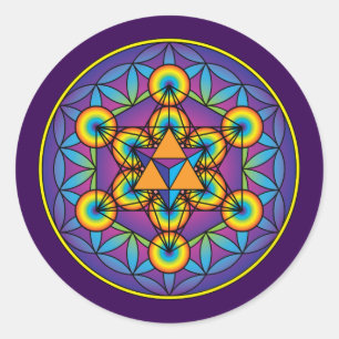 Adesivo O cubo Merkaba de Metatron na flor da vida