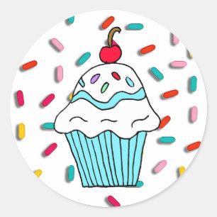 Adesivo O cupcake de Chocolats com doces polvilha