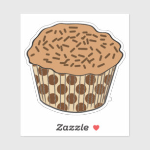 Adesivo O cupcake do fosco do caramelo com polvilha