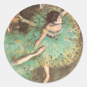 Adesivo O Dançarino Verde de Edgar Degas, Balé de Vintag