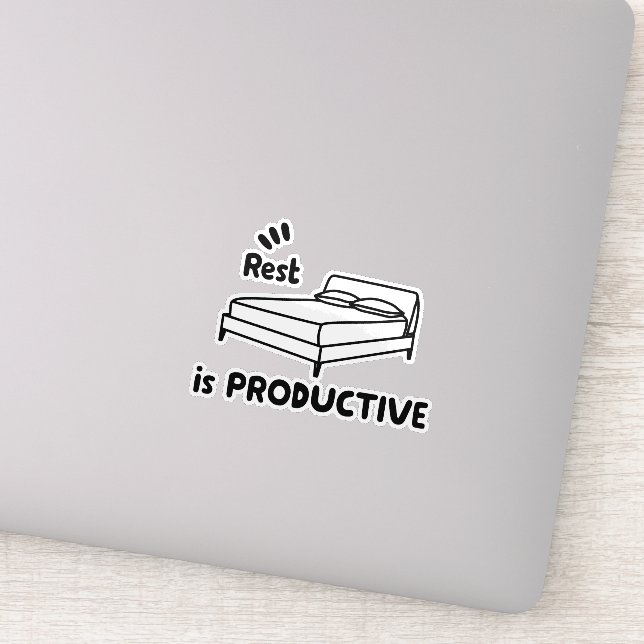 Adesivo O Descanso é produtivo - Saúde mental dan Autoaten (Detalhe)