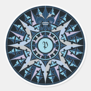 Adesivo O desenho da arte, rosa de compasso da