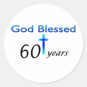 Adesivo O deus abençoou 60 anos de presente de aniversár