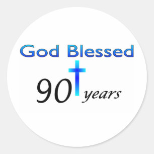 Adesivo O deus abençoou 90 anos de presente de aniversár