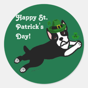 Adesivo O dia Boston Terrier 2 de St Patrick
