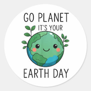Adesivo O Dia da Terra Bonita Vai Planeta É Engraçado No D