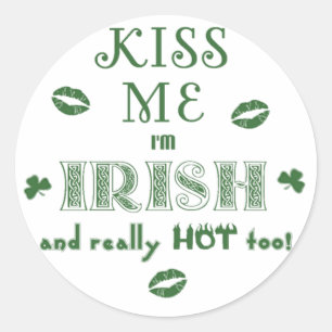 Adesivo O dia de St Patrick engraçado beija-me que eu sou