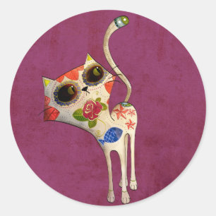 Adesivo O dia do gato bonito branco inoperante