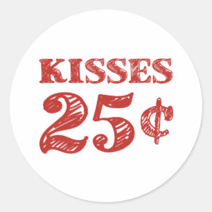 Adesivo O dia dos namorados beija 25 centavos