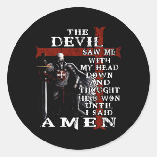Adesivo O Diabo Me Viu Com Minha Cabeça Para Baixo E Penso
