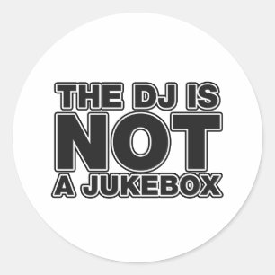Adesivo O DJ não é um jukebox - vinil da música do