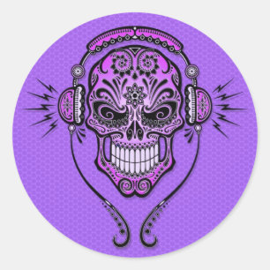 Adesivo O DJ roxo adoça o crânio