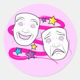 Adesivo O drama mascara a comédia e a tragédia