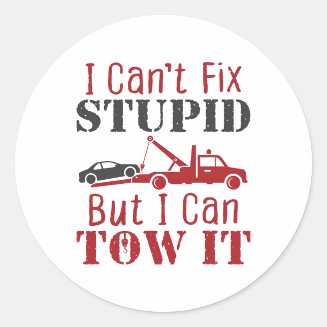 Adesivo O driver de reboque não consegue consertar o estup (Frente)