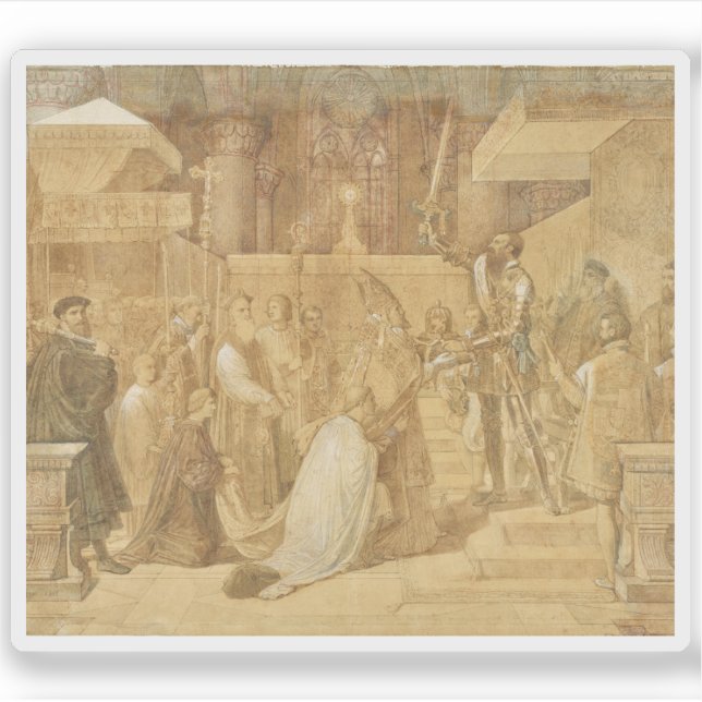 Adesivo O Duque de Alba Recebendo a Bênção do Papa (Frente)