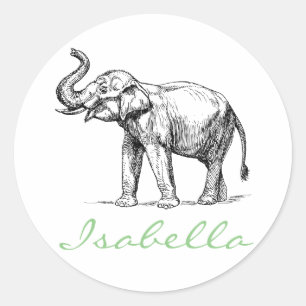 Adesivo O elefante do vintage adiciona seus elefantes