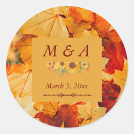 Adesivo O Elegante Red Dourado Outono Deixa Casamento