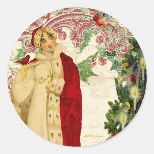 Adesivo O Envelope de Casaco de Natal Vermelho ou os adesi