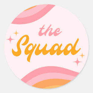 Adesivo O Esquadrão Groovy Rosa e Laranja