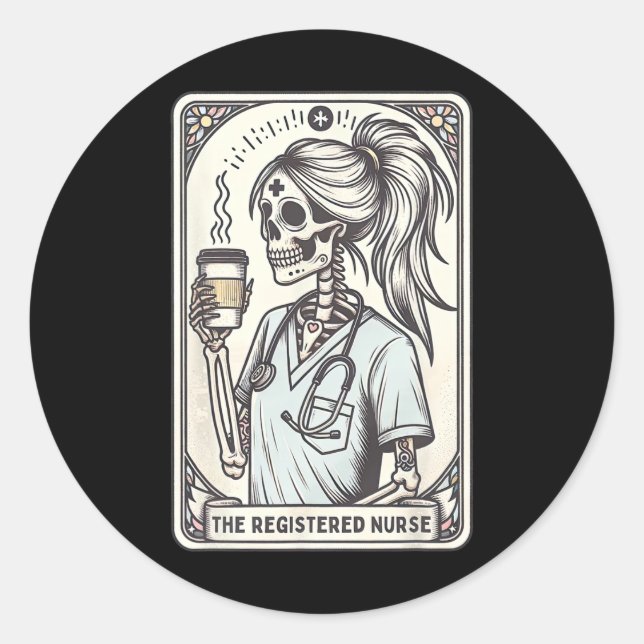 Adesivo O Esqueleto Da Placa De Enfermeiro Registrado Rn N (Frente)