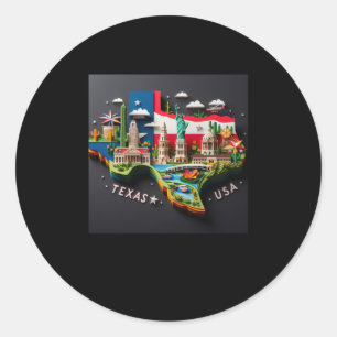 Adesivo O Estado Do Texas No U.A. Sticker