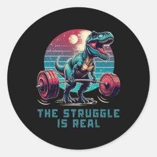 Adesivo O Estresse É Real Treino de Academia T-rex Engraça