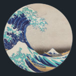 Adesivo O Excelente Hokusai desceu de Kanagawa. Vintage ja<br><div class="desc">Katsushika Hokusai "A Onda de Excelente de Kanagawa". Ilustração do japão Vintage.</div>