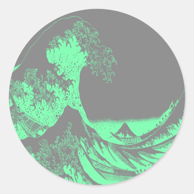 Adesivo O Excelente Wave Seafoam Green & Cinzas (Frente)