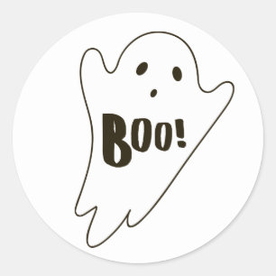 Adesivo O fantasma branco bonito do Dia das Bruxas diz a