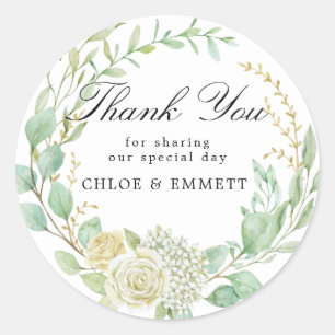 Adesivo O Favor Do Casamento De Azul Branco Floral Obrigad