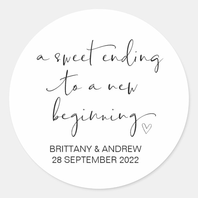 Adesivo O Favor do Casamento Trate Bag Jar Sweet Começando (Frente)