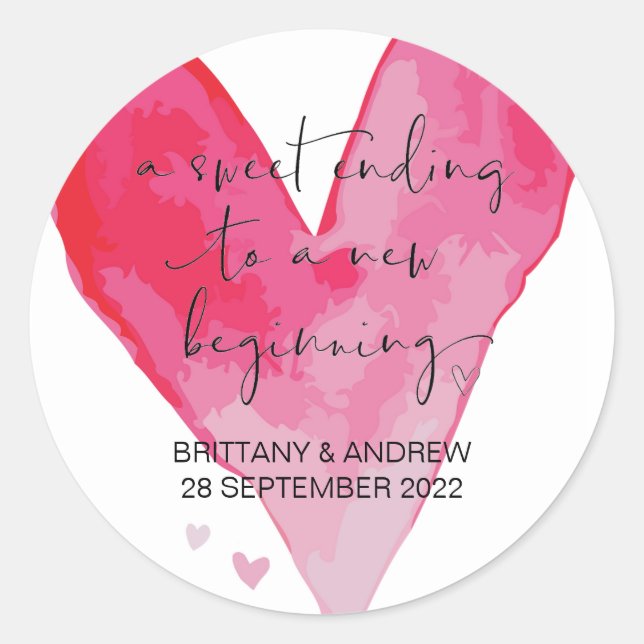 Adesivo O Favor do Casamento Trate Bag Jar Sweet Começando (Frente)