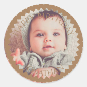 Adesivo O feliz aniversario personalizado adiciona seu